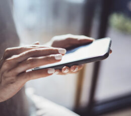Mobile phone being used