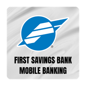 First Savings Bank Mobile Banking logo badge.